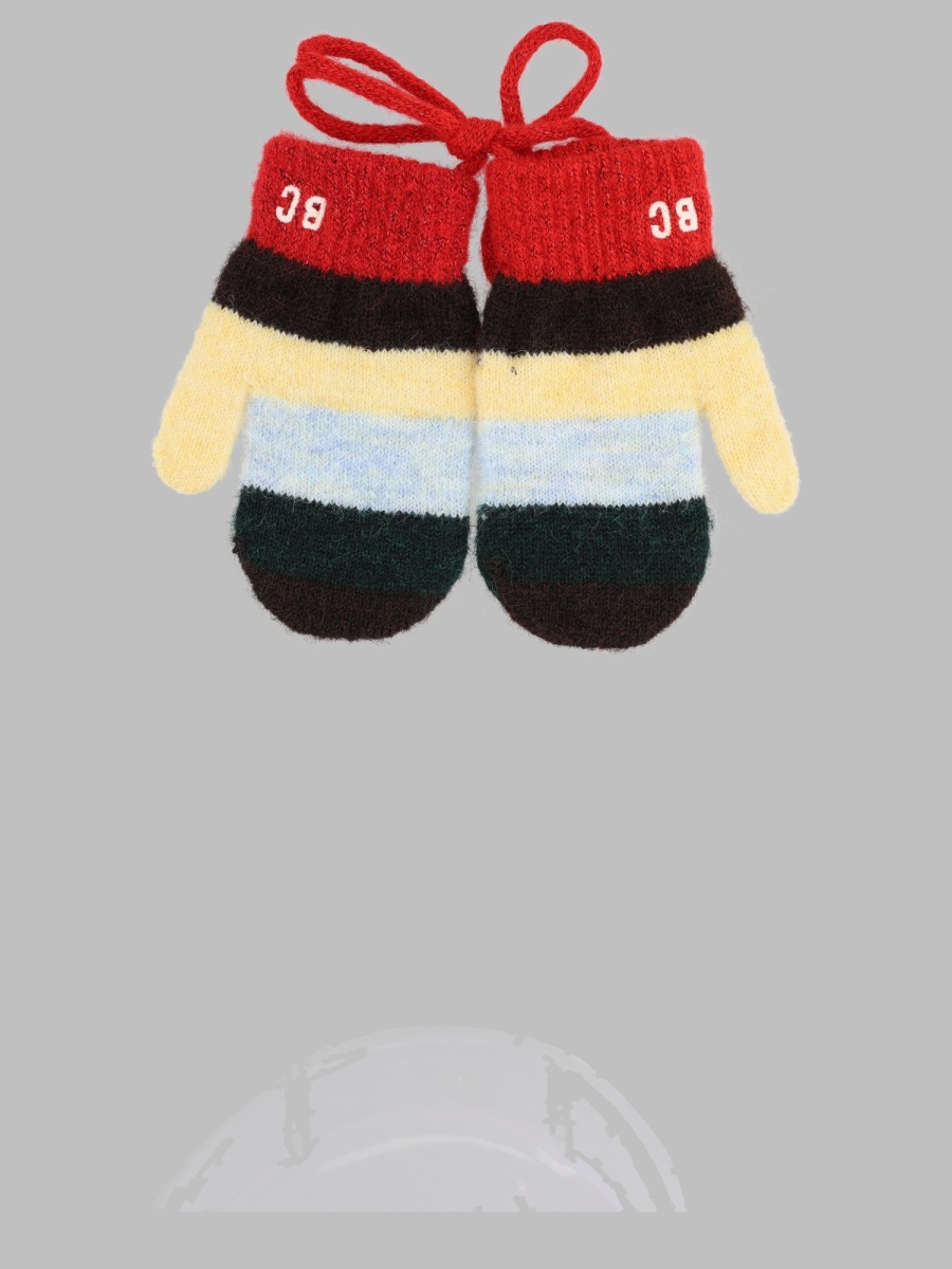 Bobo Choses Striped Knitted Mittens In Multicolor