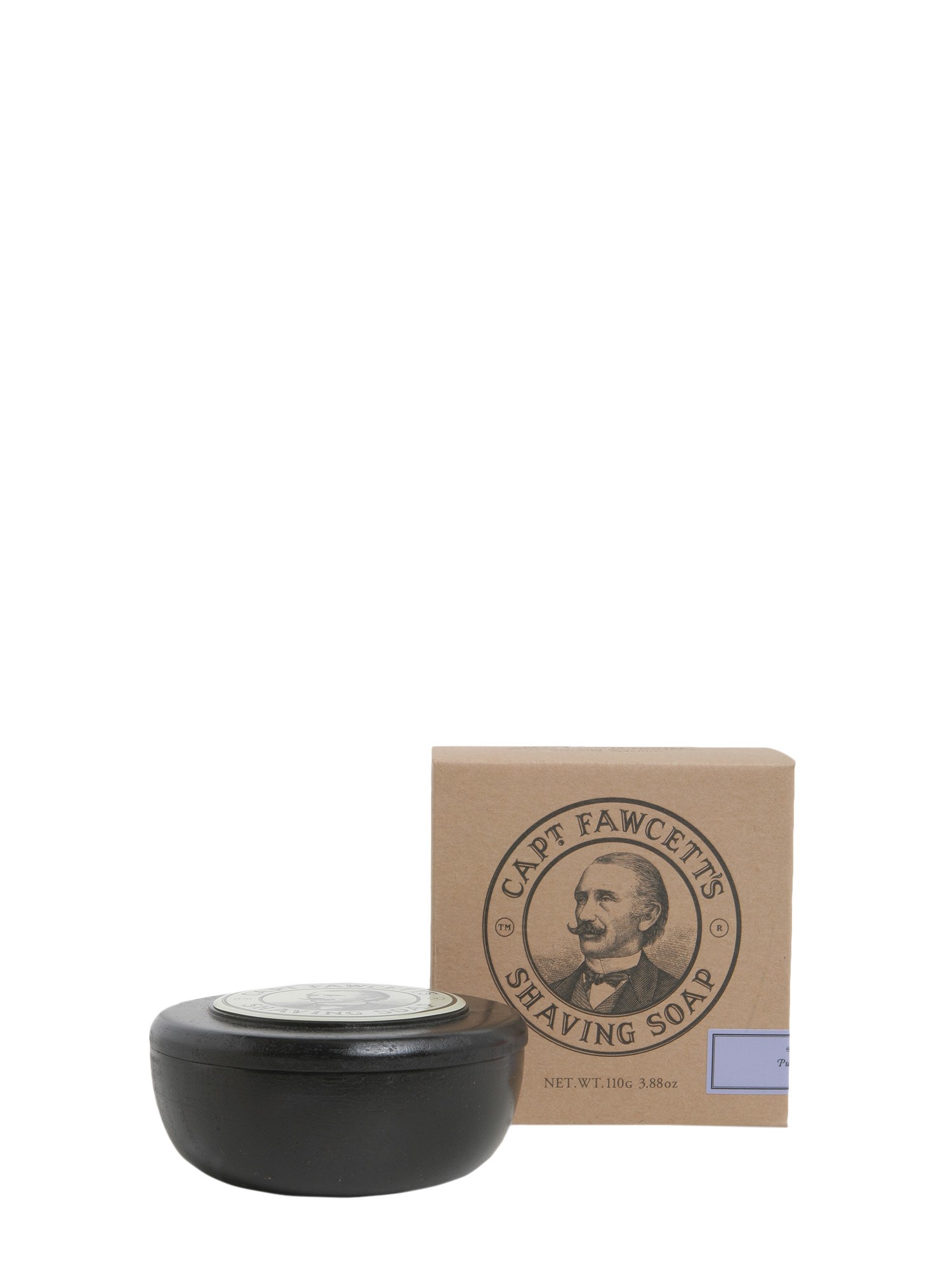 captain fawcett shavin soap in wooden bowl