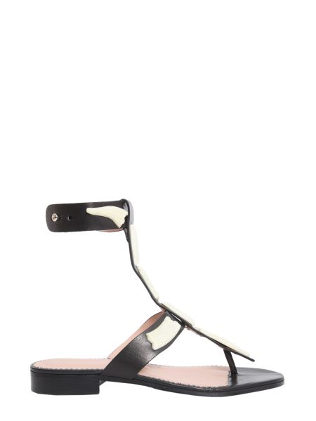 snake leather sandals