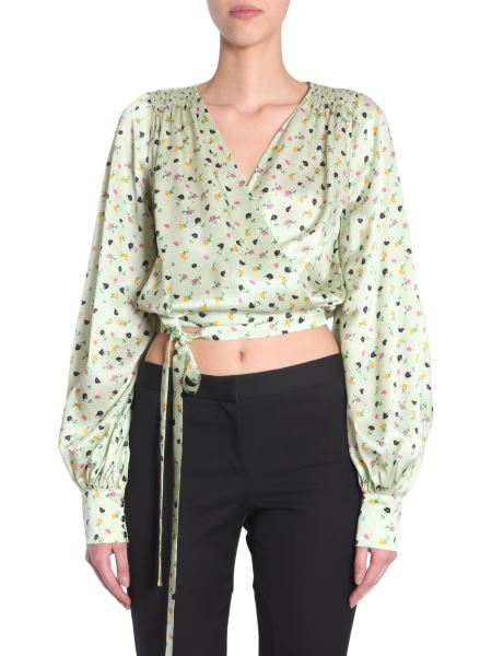 patterned satin blouse