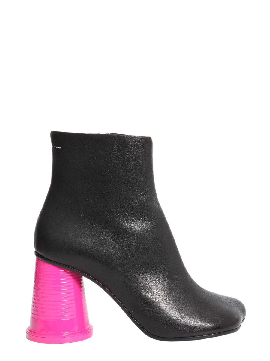 MM6 MAISON MARGIELA LEATHER ANKLE BOOTS WITH PLASTIC CUP SHAPED HEEL Eleonora Bonucci