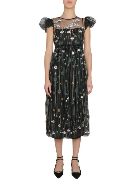 red valentino embroidered tulle dress