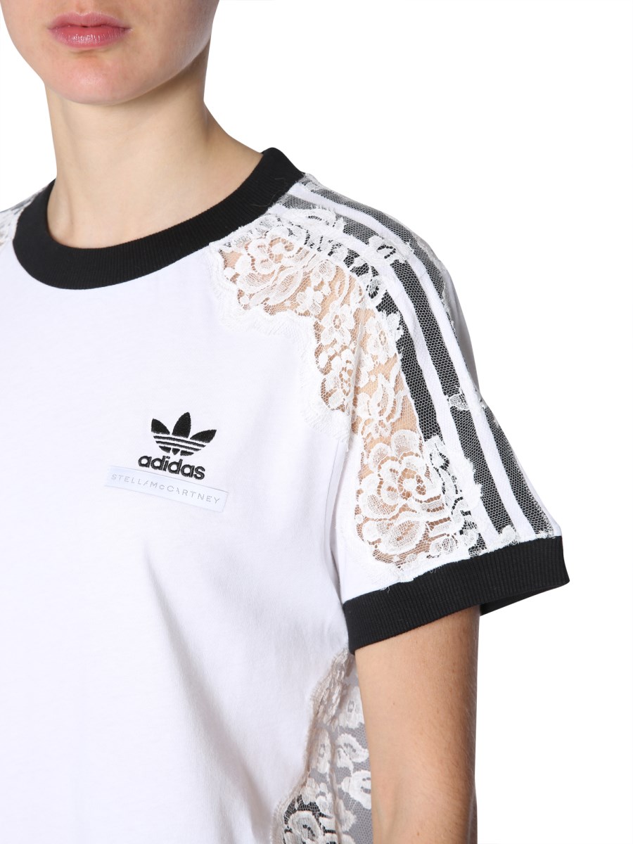 STELLA McCARTNEY - T-SHIRT IN CO-LAB WITH ADIDAS WITH LACE