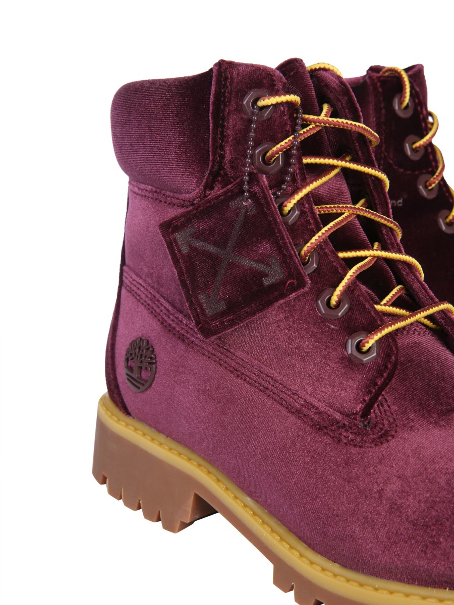 Timberland off clearance white burgundy