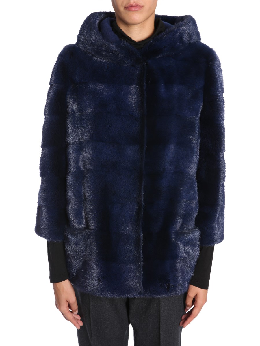 SIMONETTA RAVIZZA HOODED MINK FUR JACKET Eleonora Bonucci