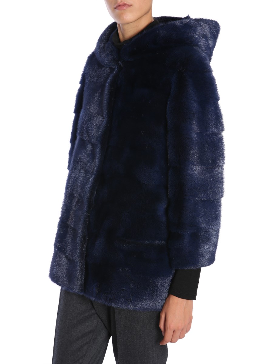 SIMONETTA RAVIZZA - HOODED MINK FUR JACKET - Eleonora Bonucci