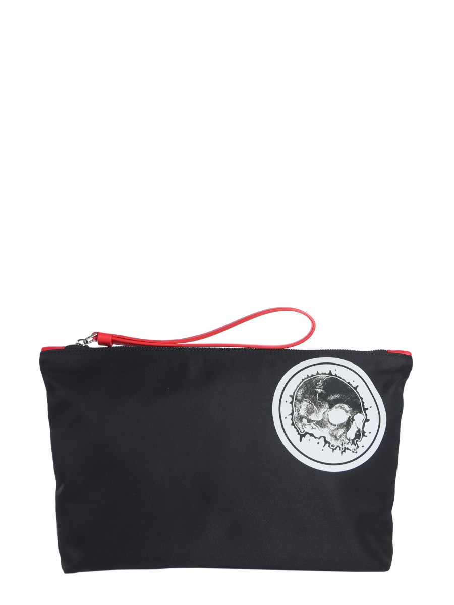 ALEXANDER McQUEEN - SKULL PENCIL CASE WITH ZIP IN TECHNICAL FABRIC -  Eleonora Bonucci