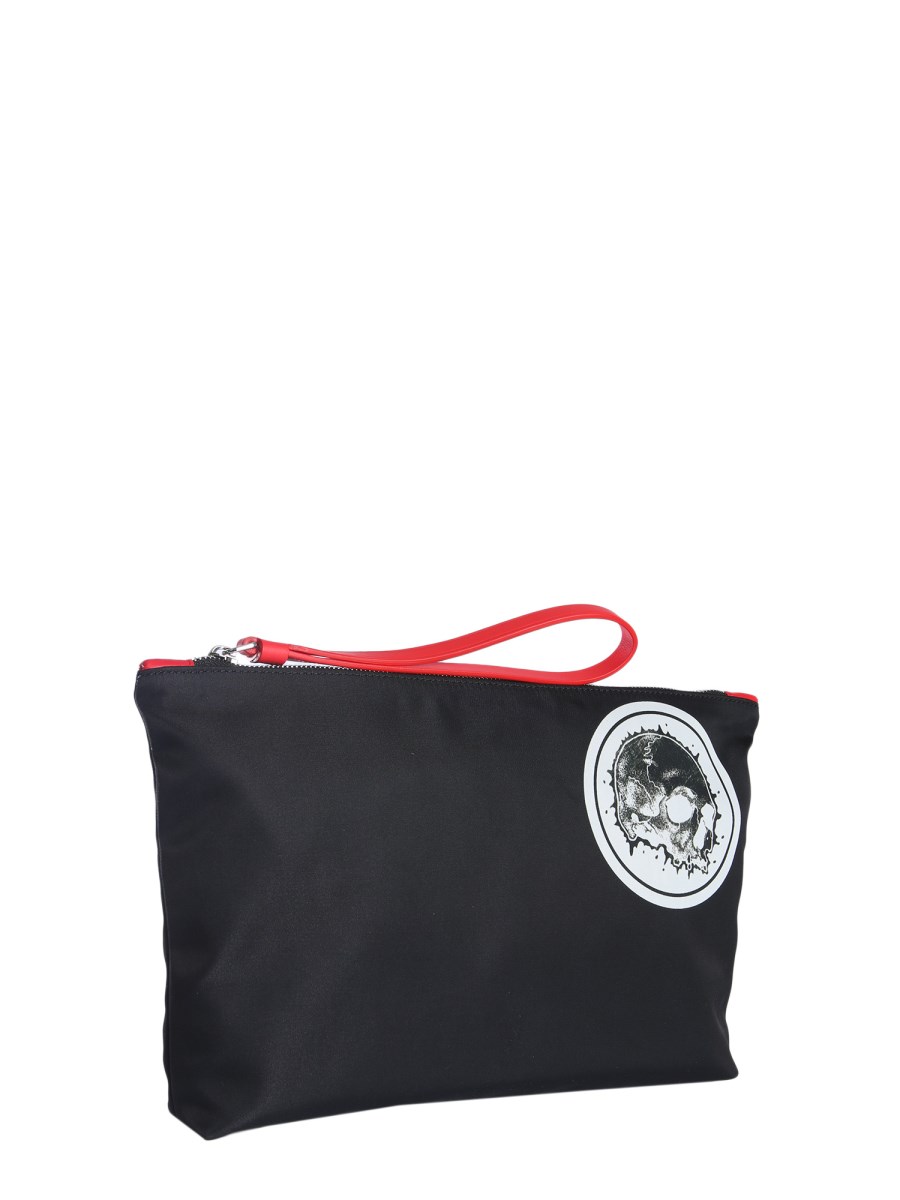ALEXANDER McQUEEN - SKULL PENCIL CASE WITH ZIP IN TECHNICAL FABRIC -  Eleonora Bonucci