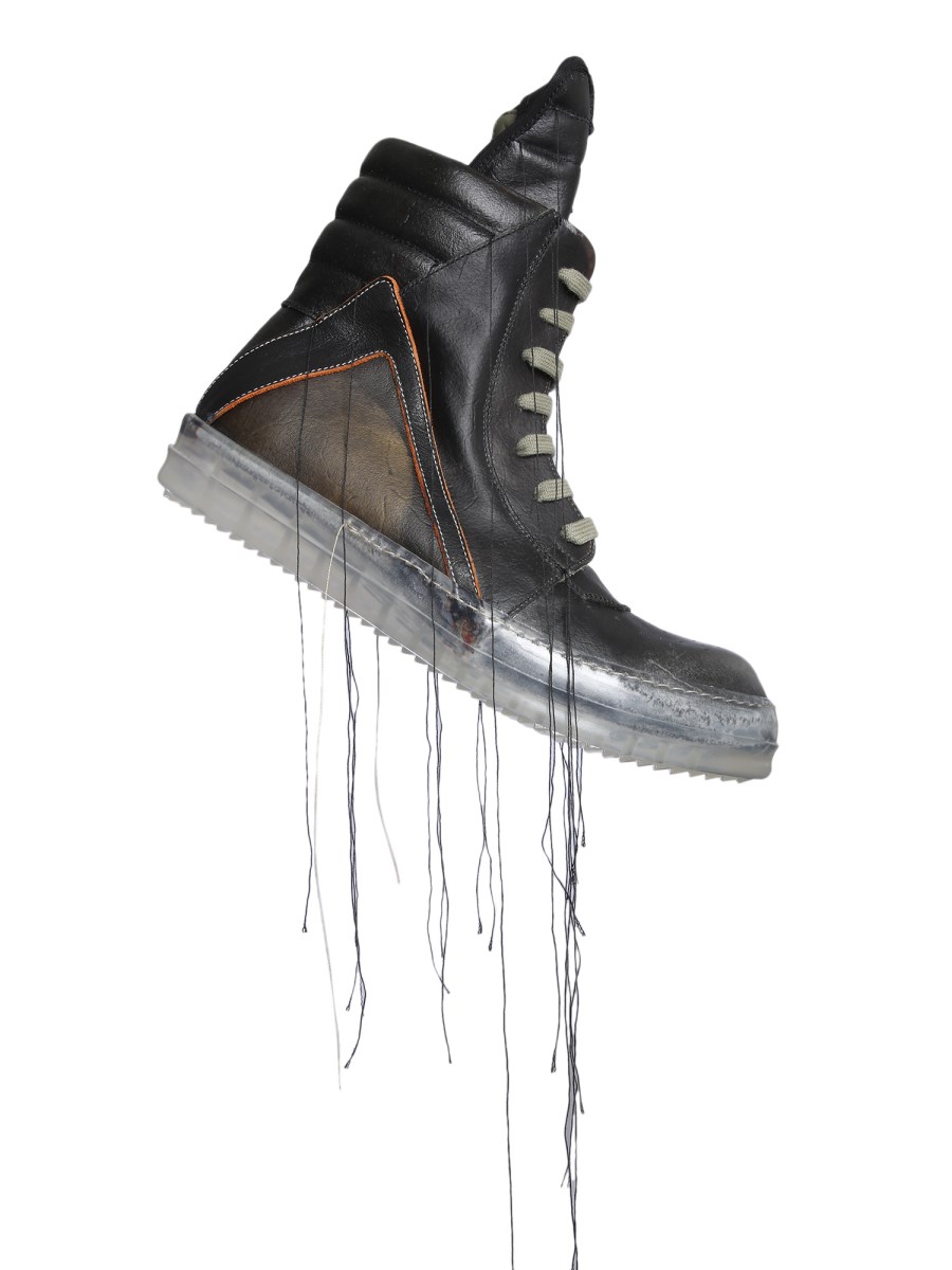 RICK OWENS - GEOBASKET LEATHER SNEAKERS - Eleonora Bonucci RICK OWENS - GEOBASKET LEATHER SNEAKERS - Eleonora Bonucci
