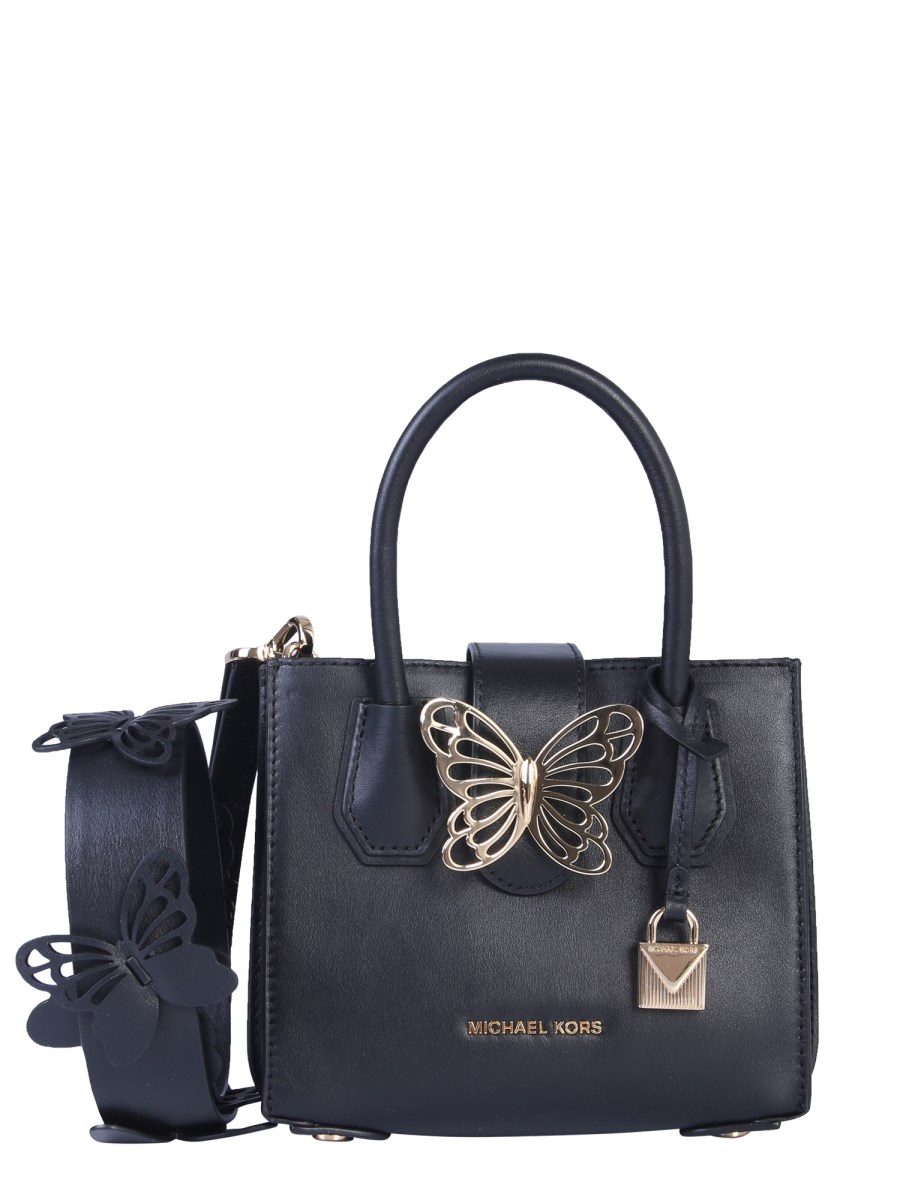 MICHAEL BY MICHAEL KORS - MERCER LEATHER BAG WITH BUTTERFLY JEWEL -  Eleonora Bonucci