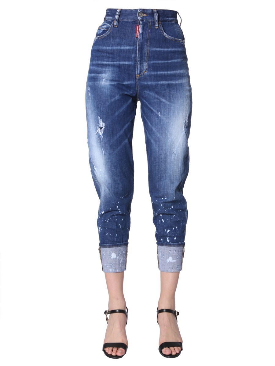 DSQUARED - SASSOON 80'S FIT JEANS IN DENIM STRETCH - Eleonora Bonucci