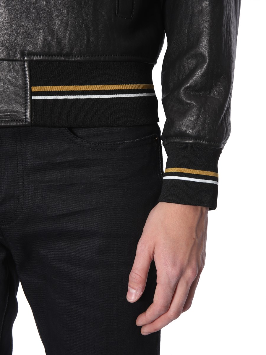 GIVENCHY - LEATHER BOMBER WITH 4G LOGO - Eleonora Bonucci GIVENCHY - LEATHER BOMBER WITH 4G LOGO - Eleonora Bonucci