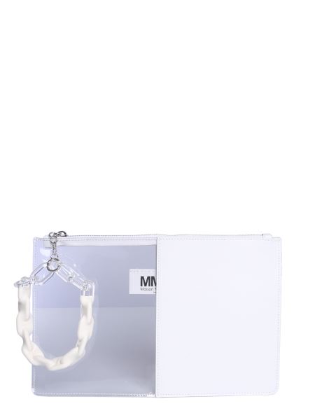 Mm6 Maison Margiela - Pochette Half-and-half In Pelle E Pvc 