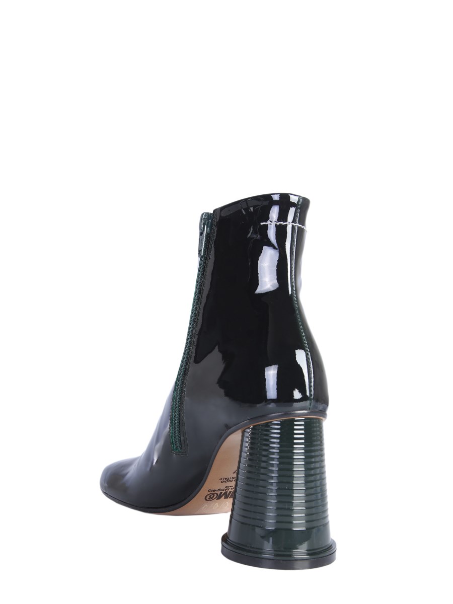 MM6 MAISON MARGIELA PATENT LEATHER ANKLE BOOTS WITH TUMBLER HEELS Eleonora Bonucci