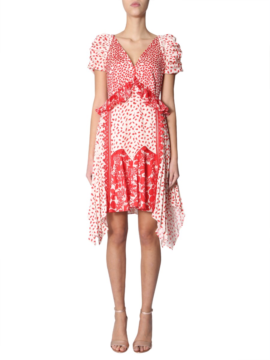 Self portrait dot 2025 satin printed dress