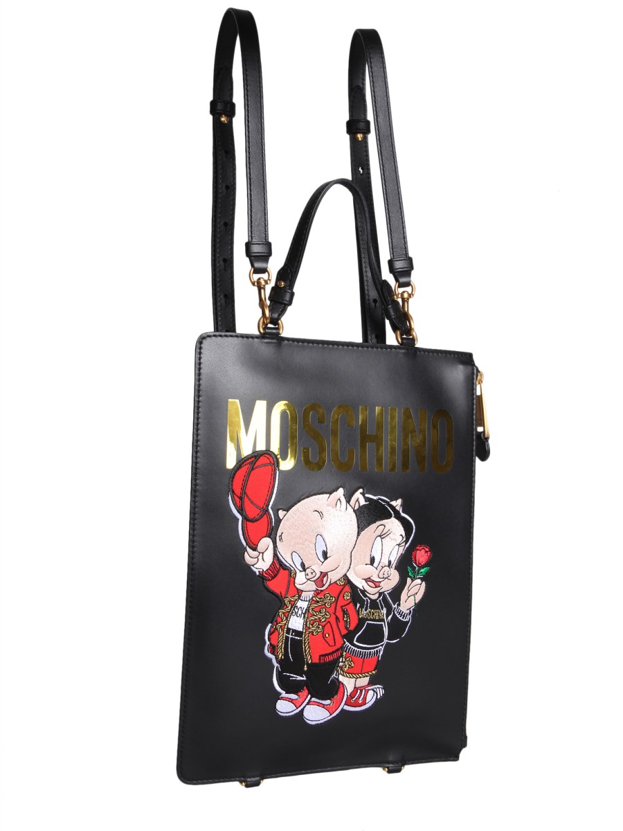 Moschino Clashing Camouflage Bike Backpack Italian Leather Fashion