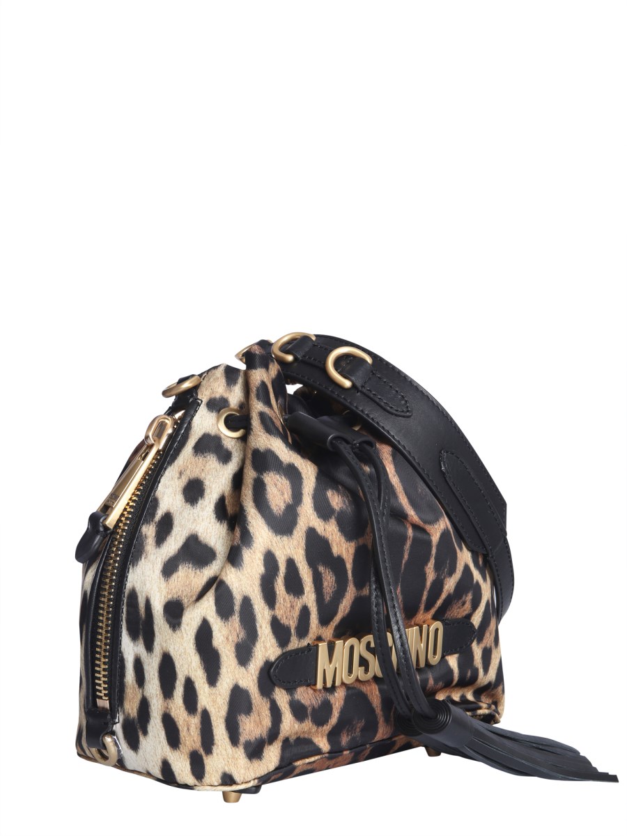 Moschino leopard cheap backpack