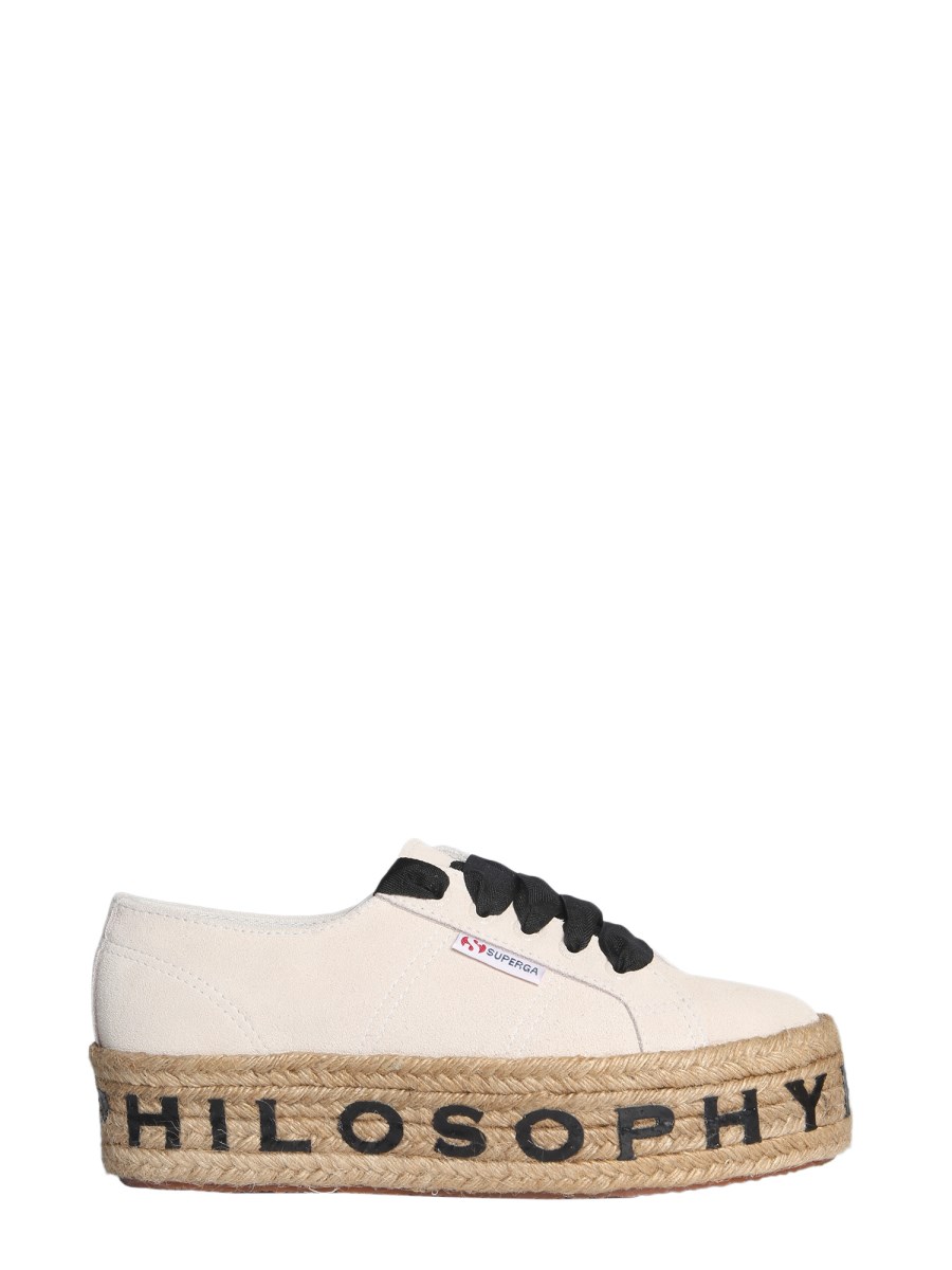 PHILOSOPHY DI LORENZO SERAFINI SNEAKER IN SUEDE CON PLATFORM IN CORDA Eleonora Bonucci