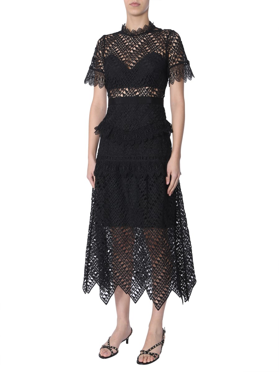 ワンピース Self Portrait Abito Midi In Pizzo SELF-PORTRAIT - ABITO MIDI IN PIZZO - Eleonora Bonucci