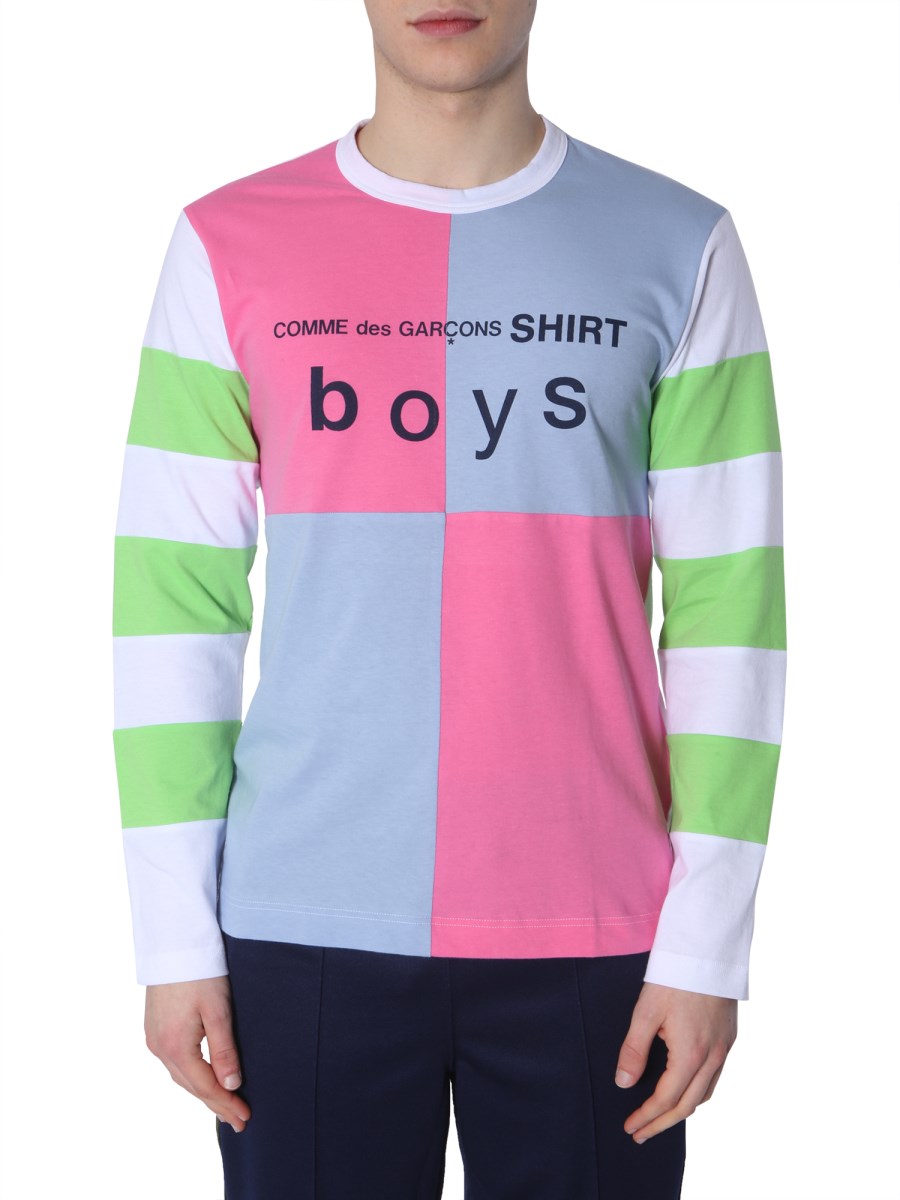 COMME DES GARCONS SHIRT BOY - LONG SLEEVE T-SHIRT WITH COLOUR