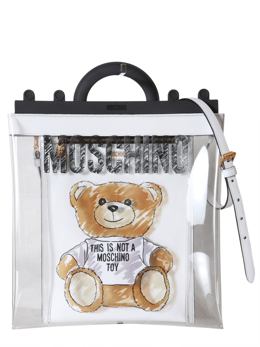 MOSCHINO PVC HANDBAG WITH BRUSHSTROKE TEDDY BEAR Eleonora Bonucci