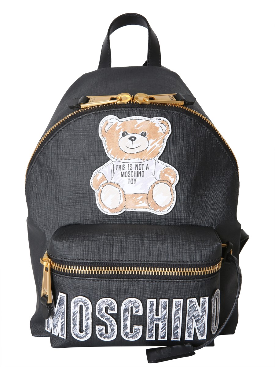 MOSCHINO MEDIUM BACKPACK WITH BRUSHSTROKE TEDDY BEAR PATCH Eleonora Bonucci