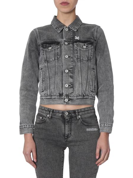 off white cropped denim jacket