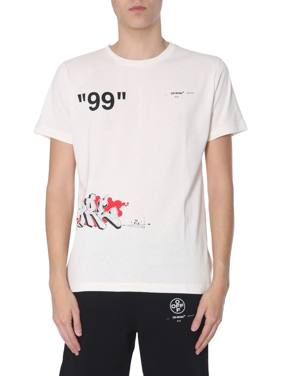 OFF-WHITE - DONDI BUS-PRINT SLIM-FIT COTTON T-SHIRT - Eleonora Bonucci