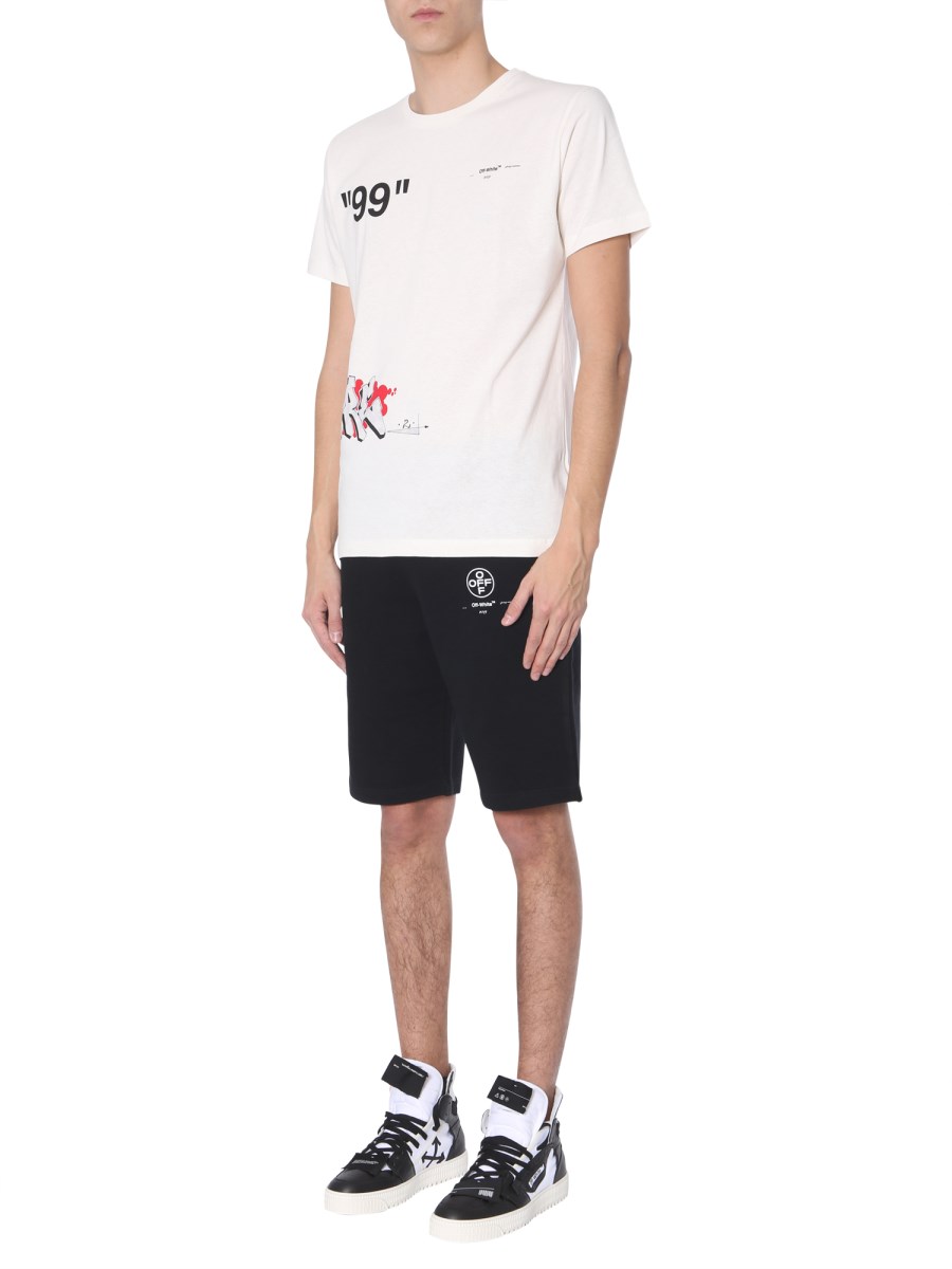 OFF-WHITE - DONDI BUS-PRINT SLIM-FIT COTTON T-SHIRT - Eleonora Bonucci