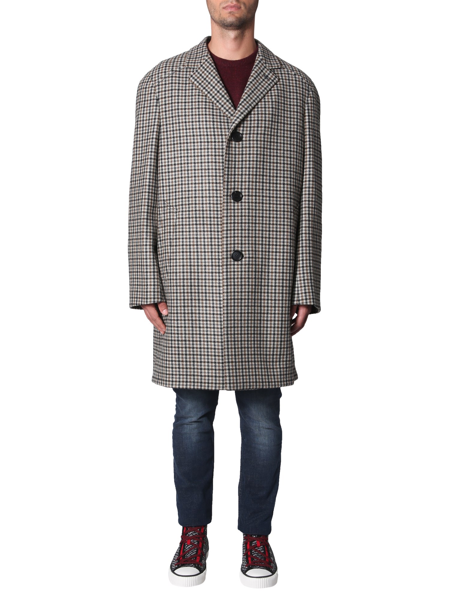 lanvin checked coat
