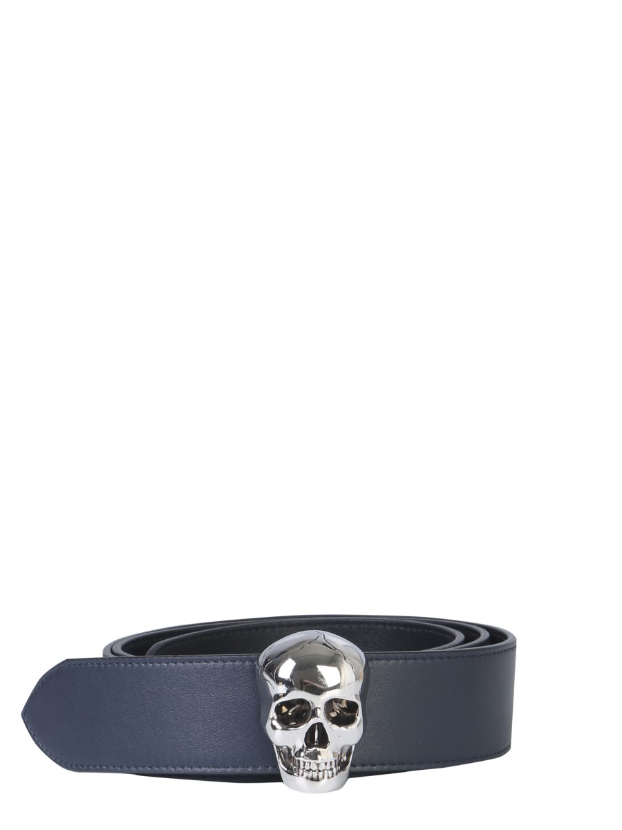 ALEXANDER McQUEEN - REVERSIBLE SKULL LEATHER BELT - Eleonora Bonucci