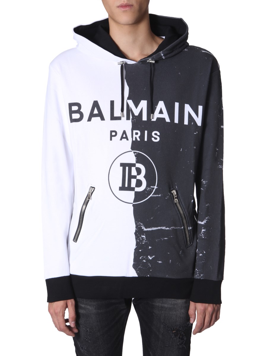 Felpa balmain hot sale nera uomo