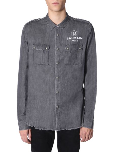 balmain denim shirt men