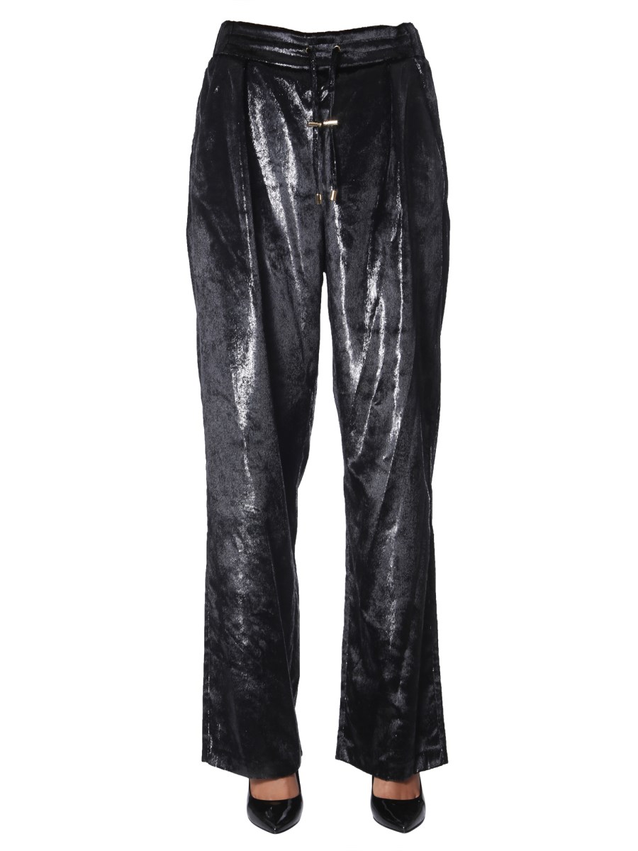 BALMAIN PANTALONE AMPIO EFFETTO IRIDESCENTE