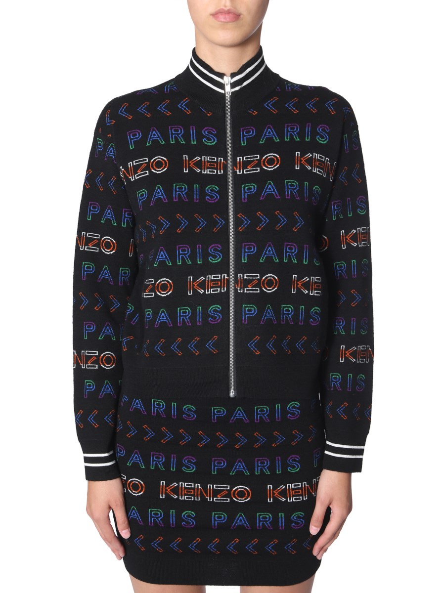 Kenzo❤️ KENZO - SWEATER WITH ZIP AND LOGO INLAY - Eleonora Bonucci