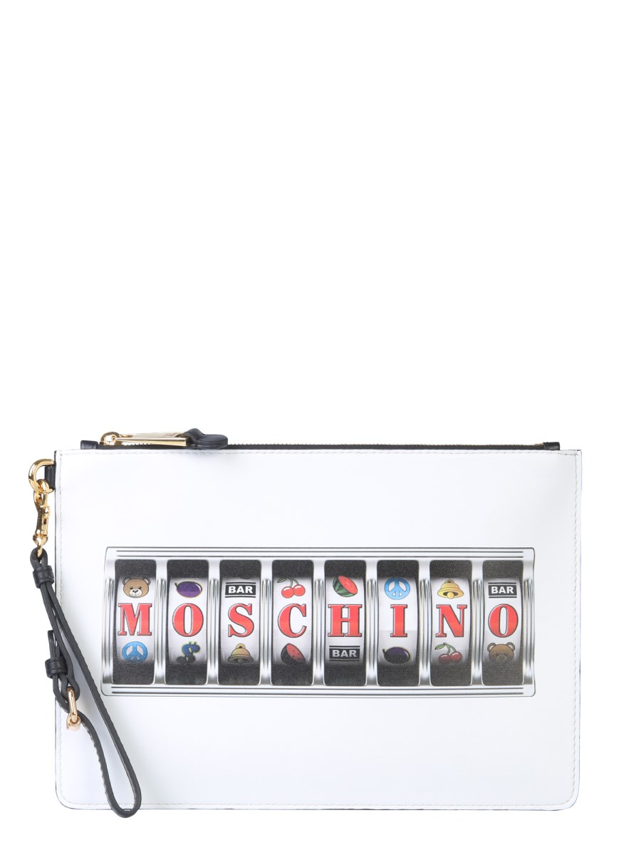 MOSCHINO POCHETTE CON MANICO E STAMPA LOGO SLOT MACHINE