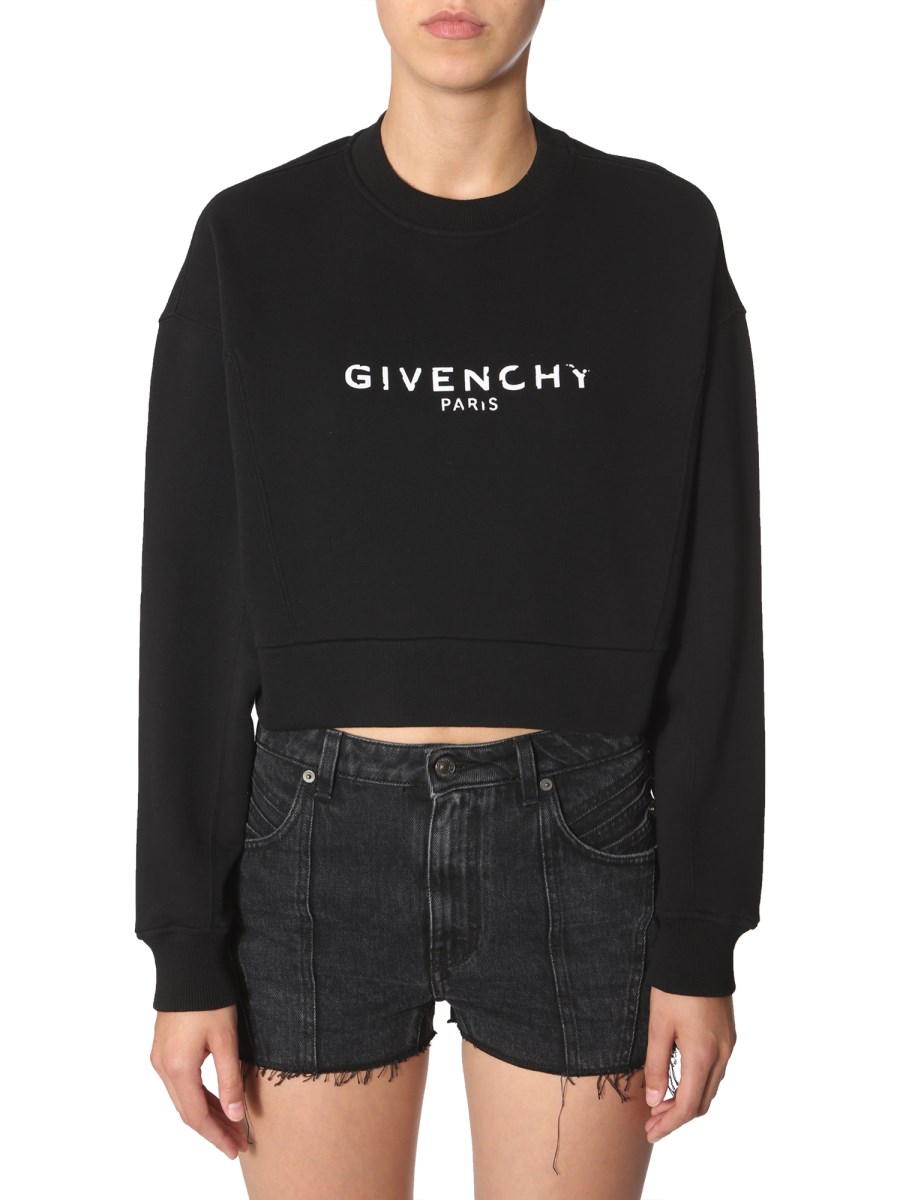 GIVENCHY FELPA CROPPED GIROCOLLO CON LOGO Eleonora Bonucci