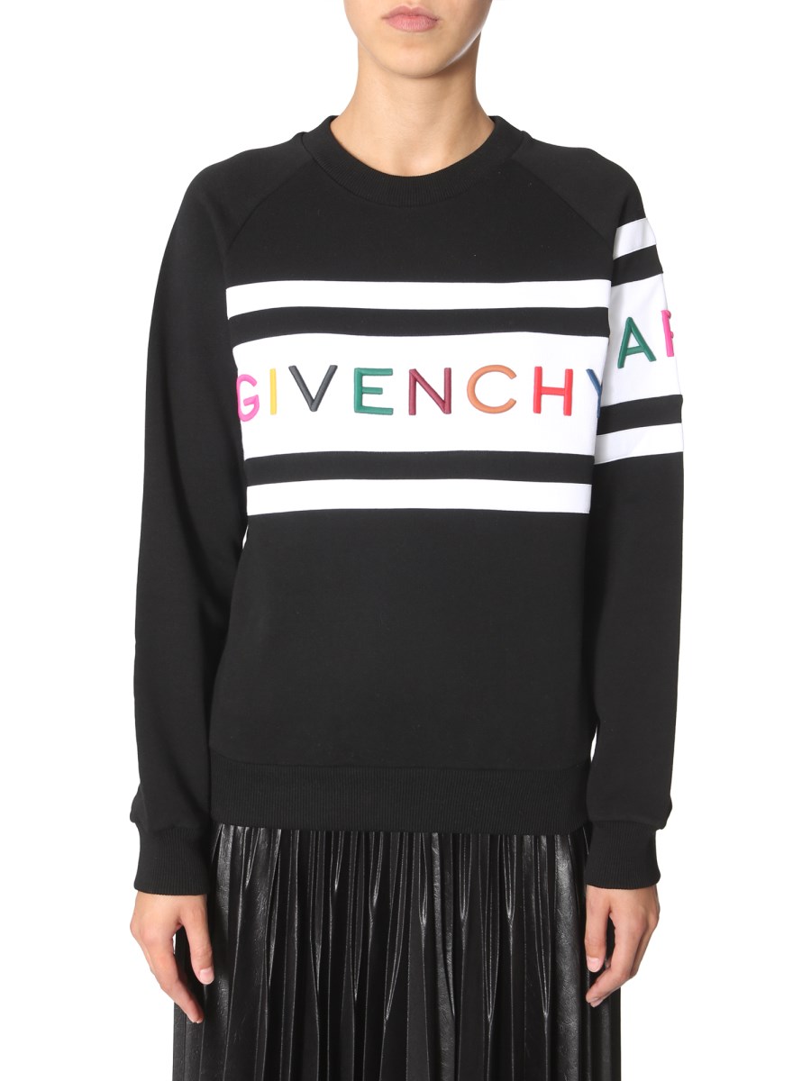 GIVENCHY COTTON ROUND NECK SWEATSHIRT WITH EMBROIDERED LOGO Eleonora Bonucci