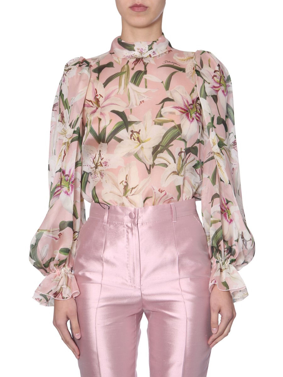 DOLCE GABBANA LILIUM PRINT SILK BLOUSE Eleonora Bonucci