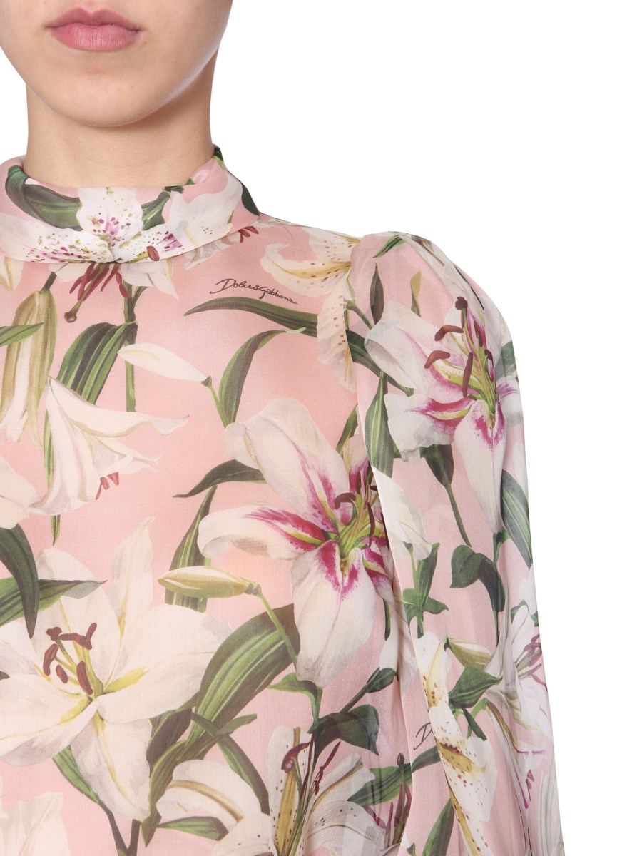 DOLCE & GABBANA - LILIUM PRINT SILK BLOUSE - Eleonora Bonucci