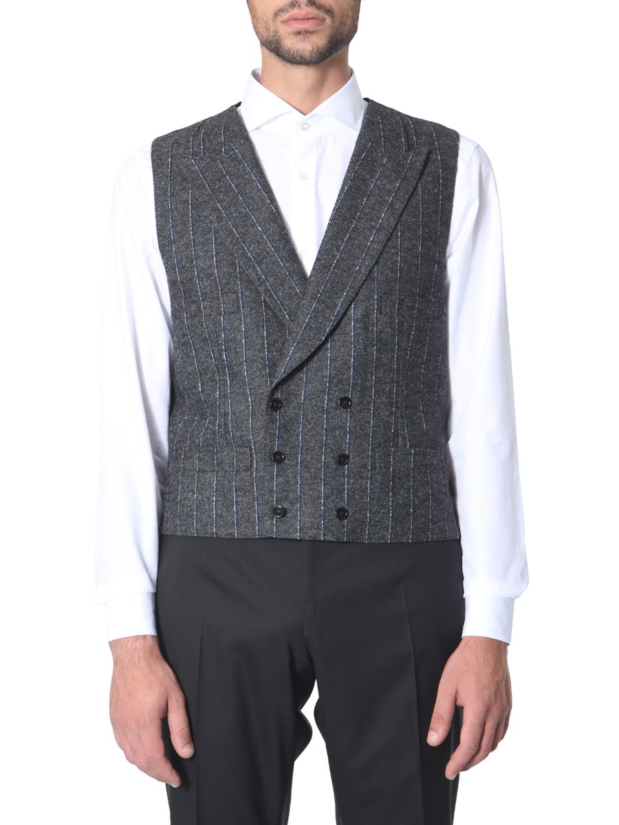 DOLCE & GABBANA GILET DOPPIOPETTO IN ALPACA