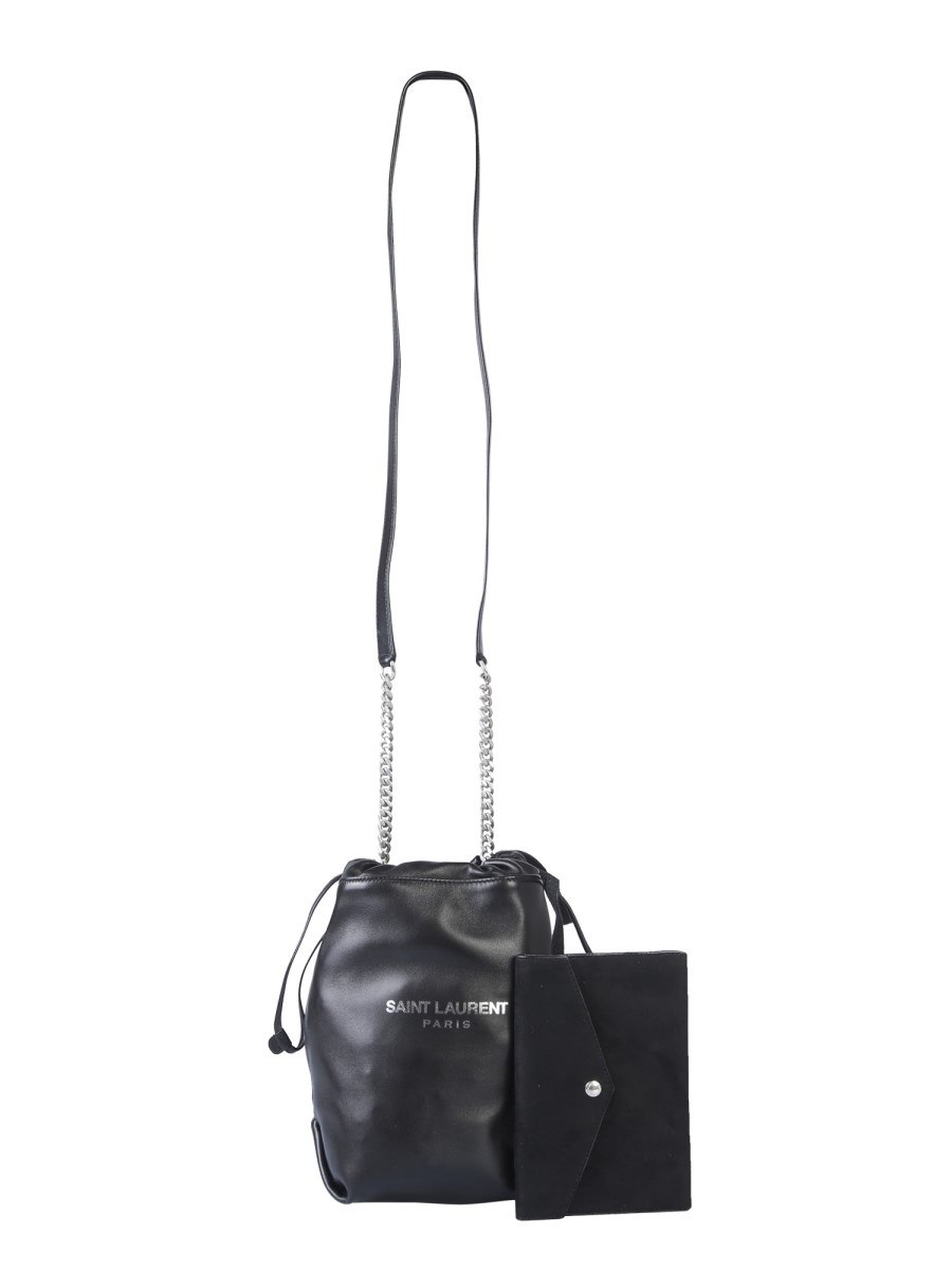 Saint laurent teddy leather bucket bag sale