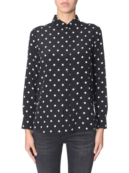 polka dot silk top