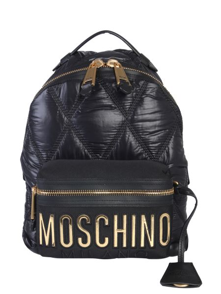 moschino quilted nylon backpack