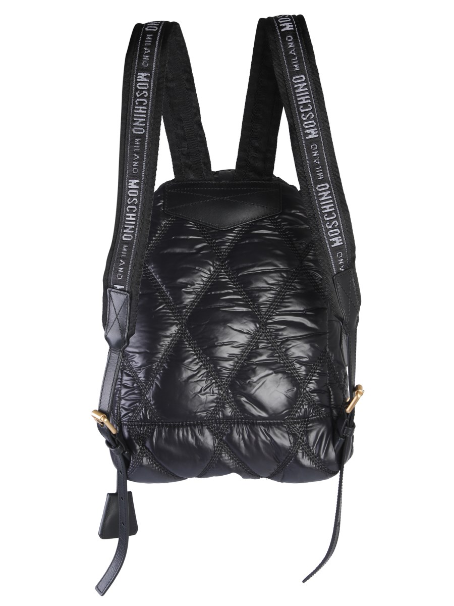 MOSCHINO QUILTED NYLON BACKPACK WITH LOGO Eleonora Bonucci