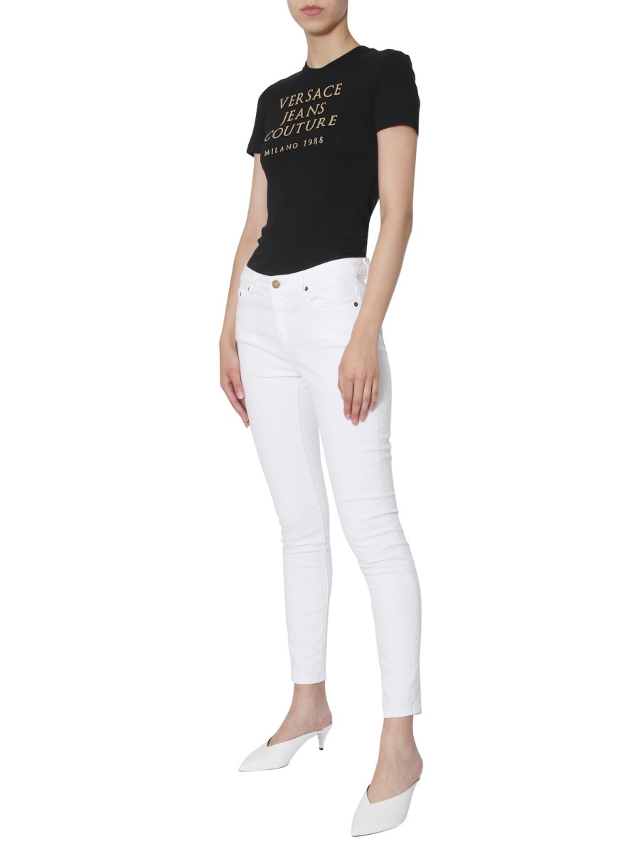 Ivory#Shirt#Jeans- Versace Women's Spring Summer 2013 #Versace