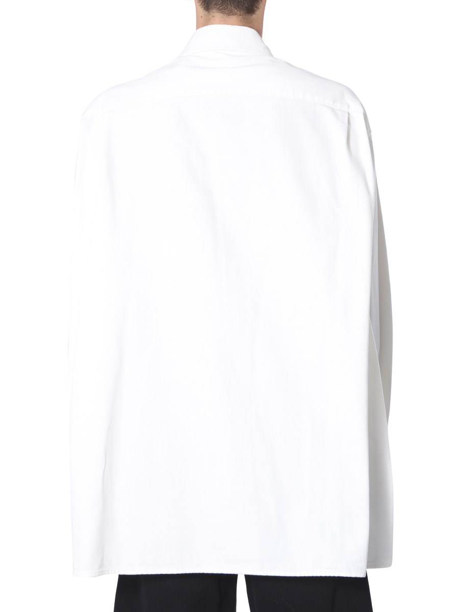 RAF SIMONS - OVERSIZE FIT DENIM SHIRT WITH PATCHES