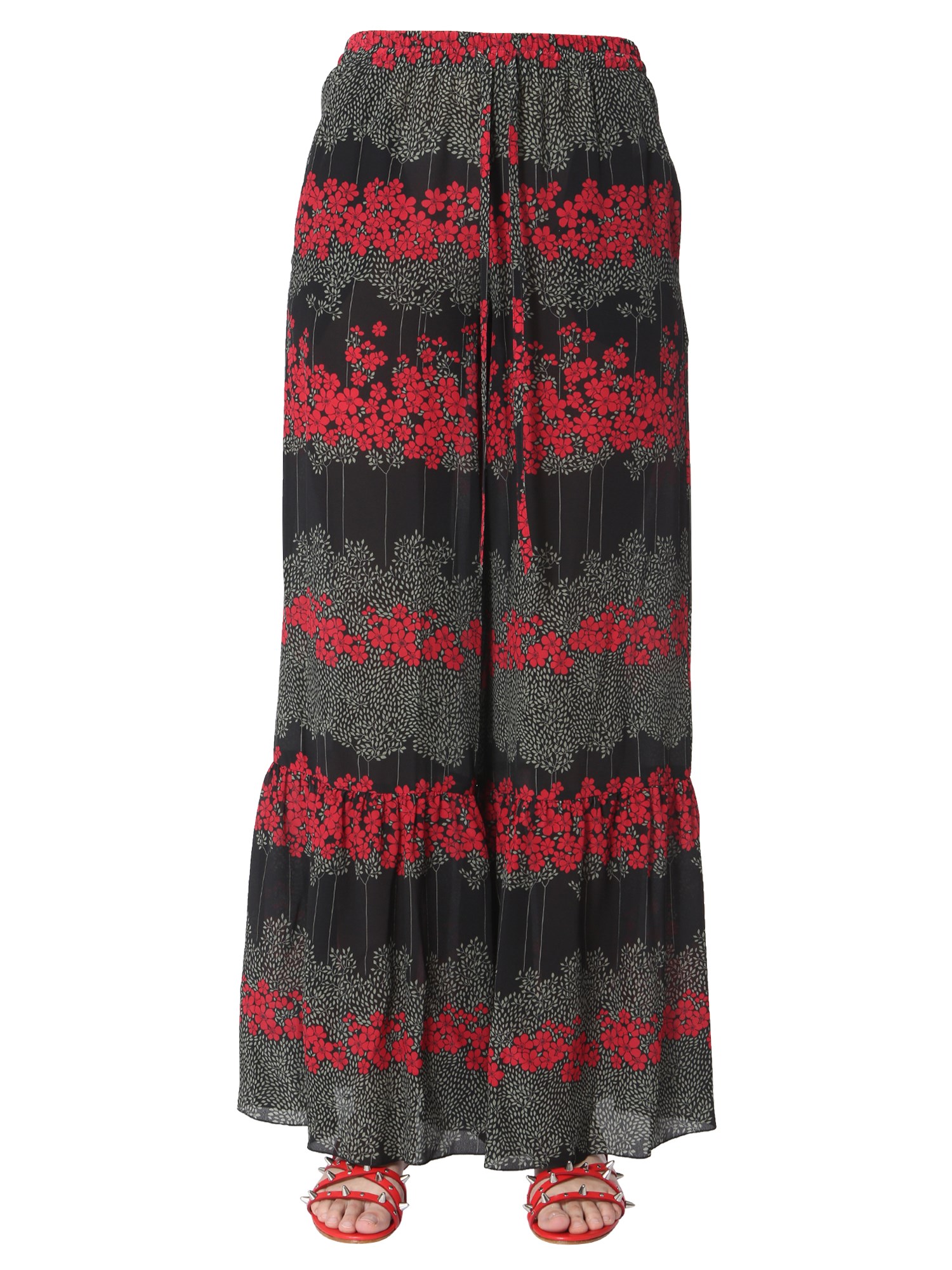 red valentino dreaming peony print trousers