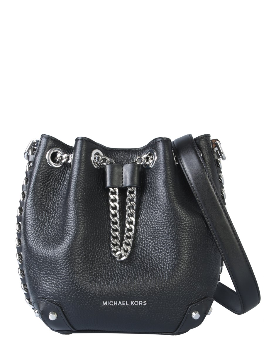 MICHAEL BY MICHAEL KORS ALANIS BUCKET HAMMERED LEATHER BAG