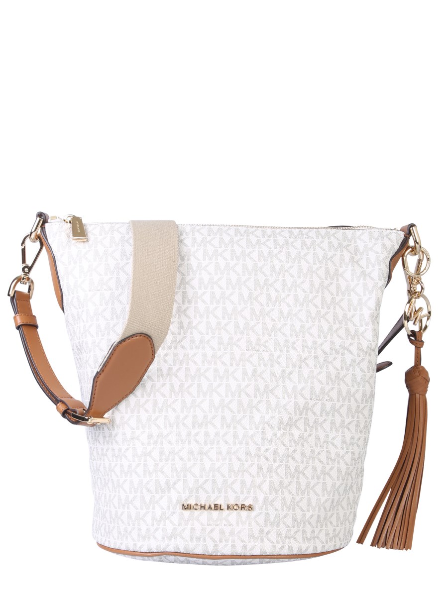 MICHAEL BY MICHAEL KORS BROOKE BUCKET LINED CANVAS BAG WITH LOGO Eleonora Bonucci